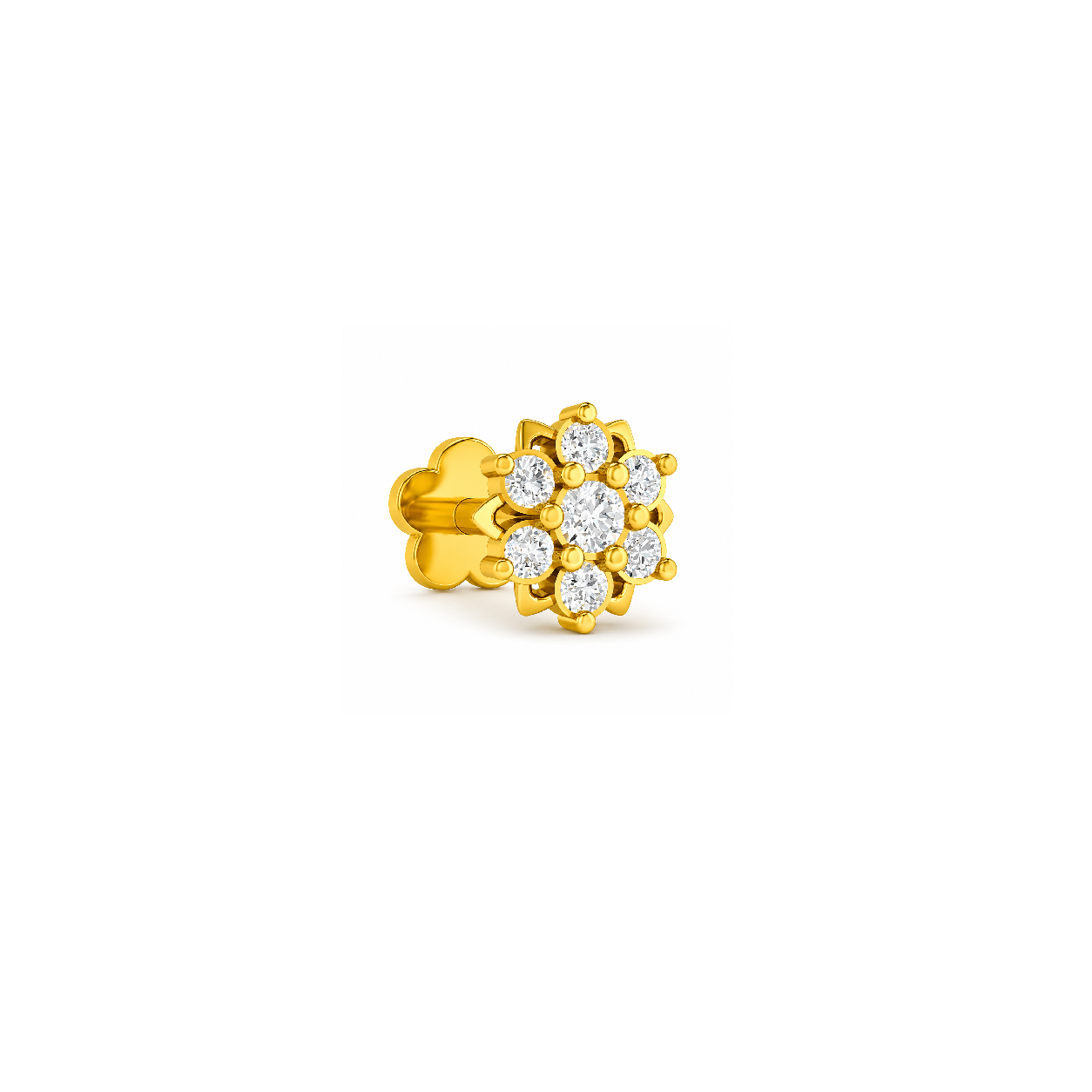 Floral Spark Diamond Nose Pin