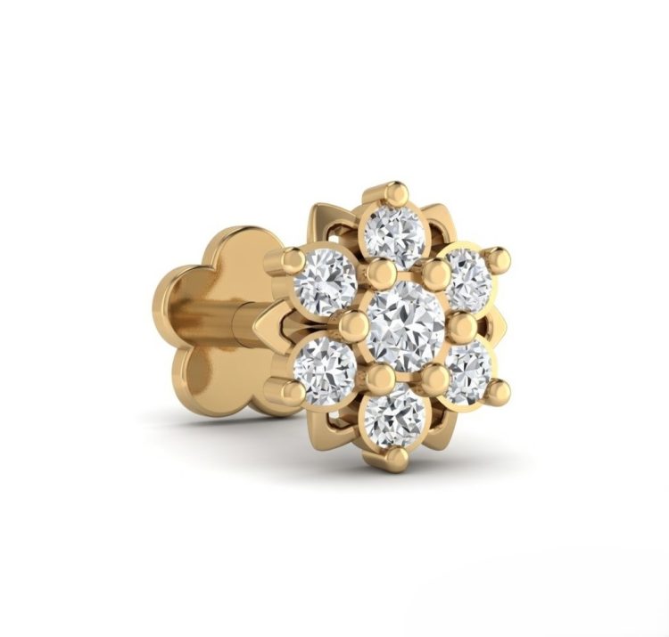 Floral Spark Diamond Nose Pin