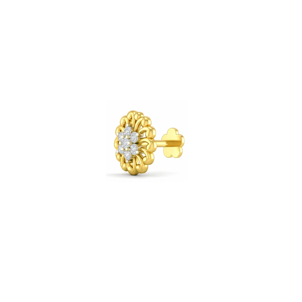 Sunflower Spark Diamond Nose Pin