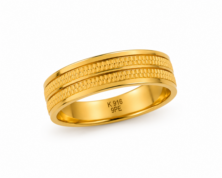 Classic Ridge Gold Band Ring