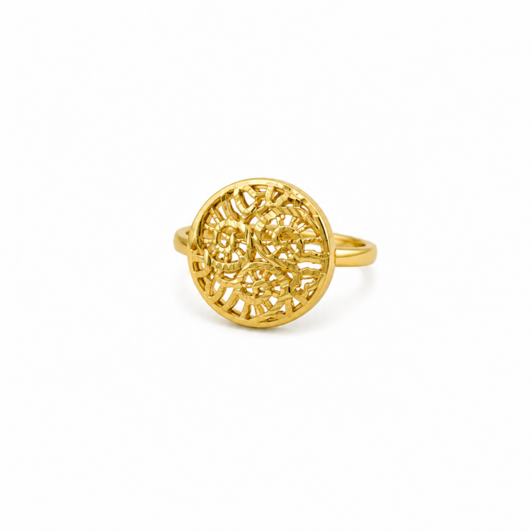 Trinity Filigree Gold Ring