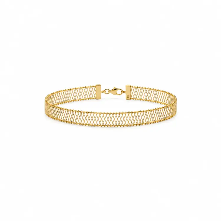 Classic Gold Mesh Weave Bracelet