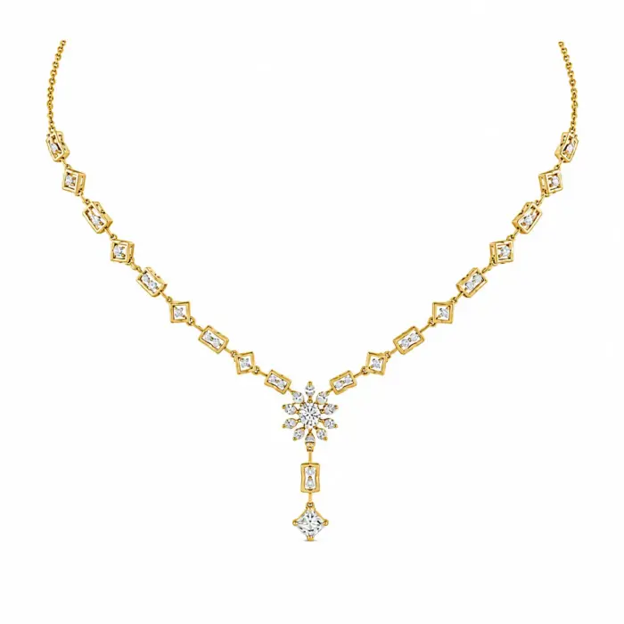 Crystal Blossom Drop Necklace