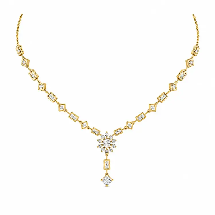 Crystal Blossom Drop Necklace