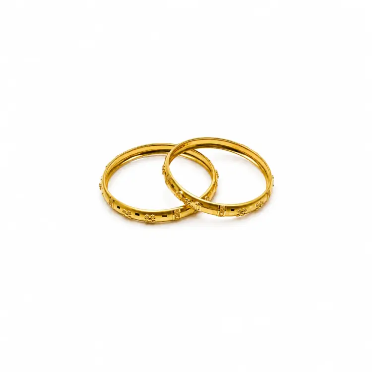 Elegant Floral Heritage Gold Bangles