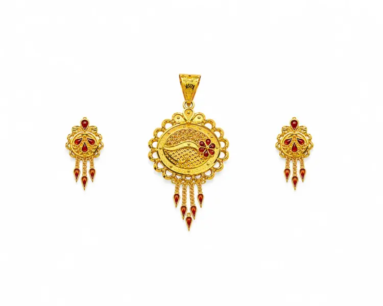Royal Paisley Bloom Pendant Set