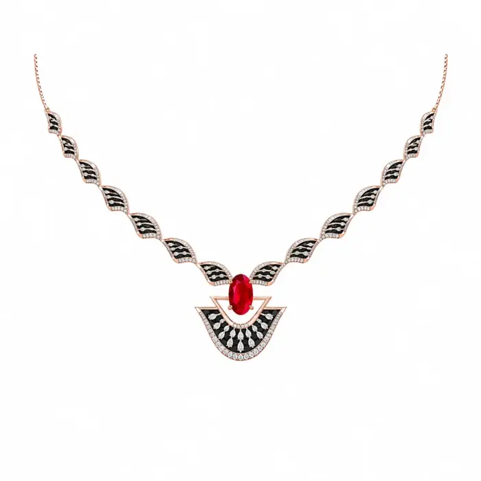 Regal Noir Ruby Pendant Necklace 1 Regal Noir Ruby Pendant Necklace 1
