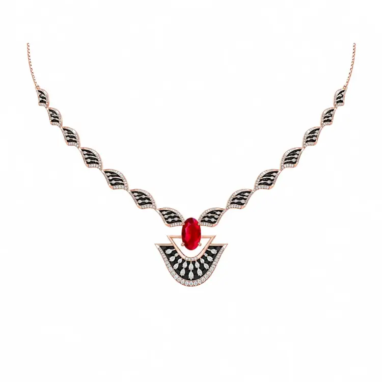 Regal Noir Ruby Pendant Necklace 1