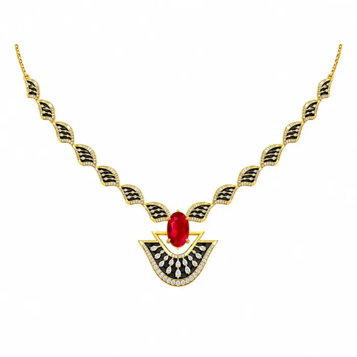 Regal Noir Ruby Pendant Necklace Regal Noir Ruby Pendant Necklace