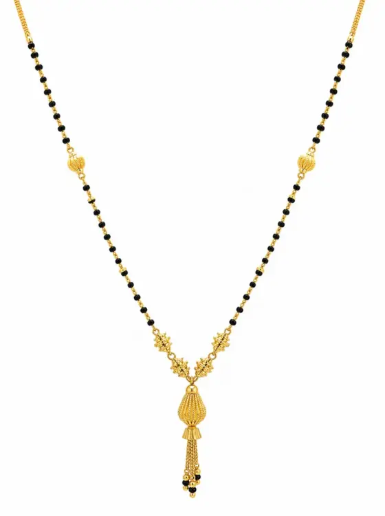 Ribbed Drop Gold Mangalsutra