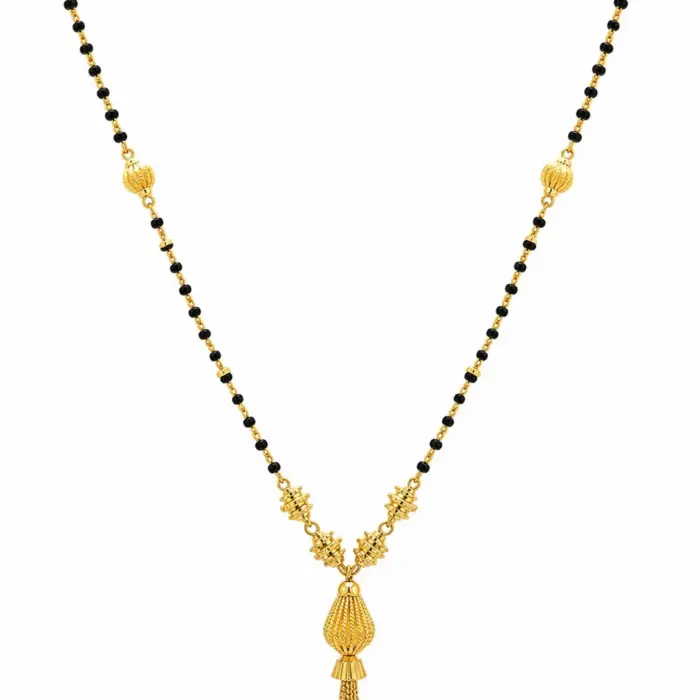Ribbed Drop Gold Mangalsutra