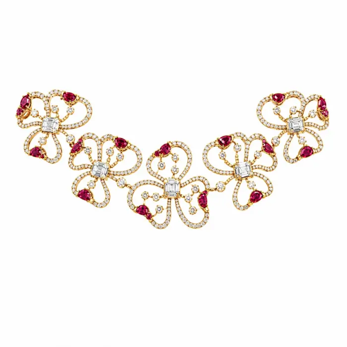 Royal Ruby Blossom Necklace