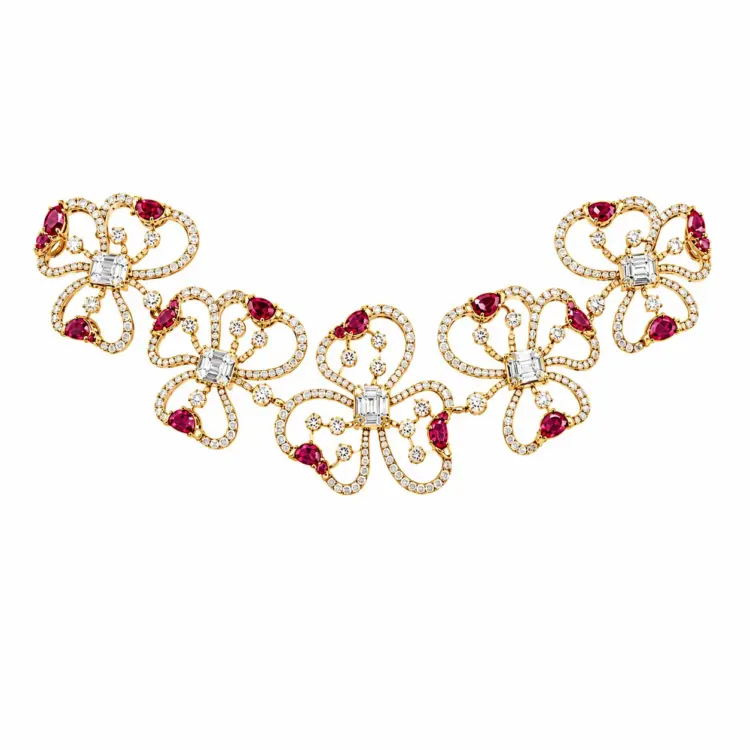 Royal Ruby Blossom Necklace