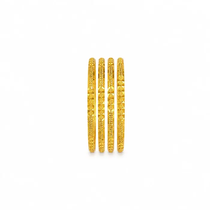 Royal Textured Gold Bangle Set Royal Textured Gold Bangle Set