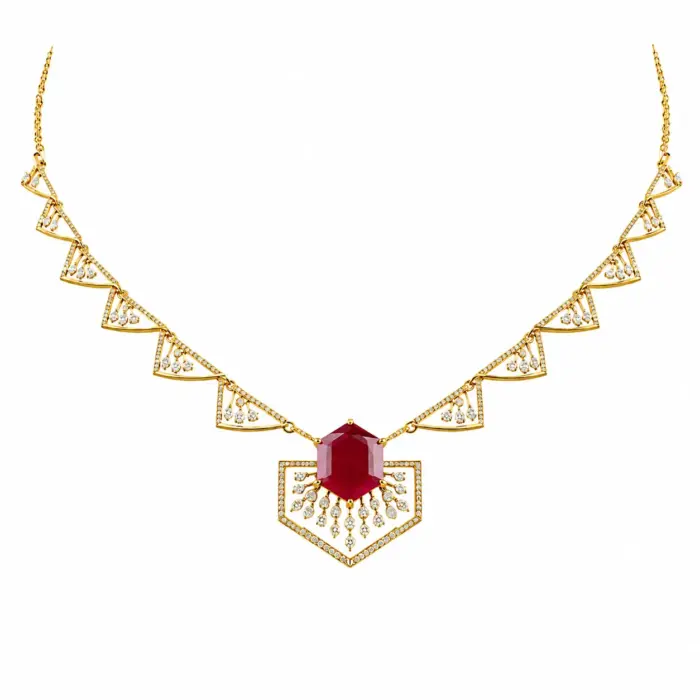Ruby Crest Elegance Necklace