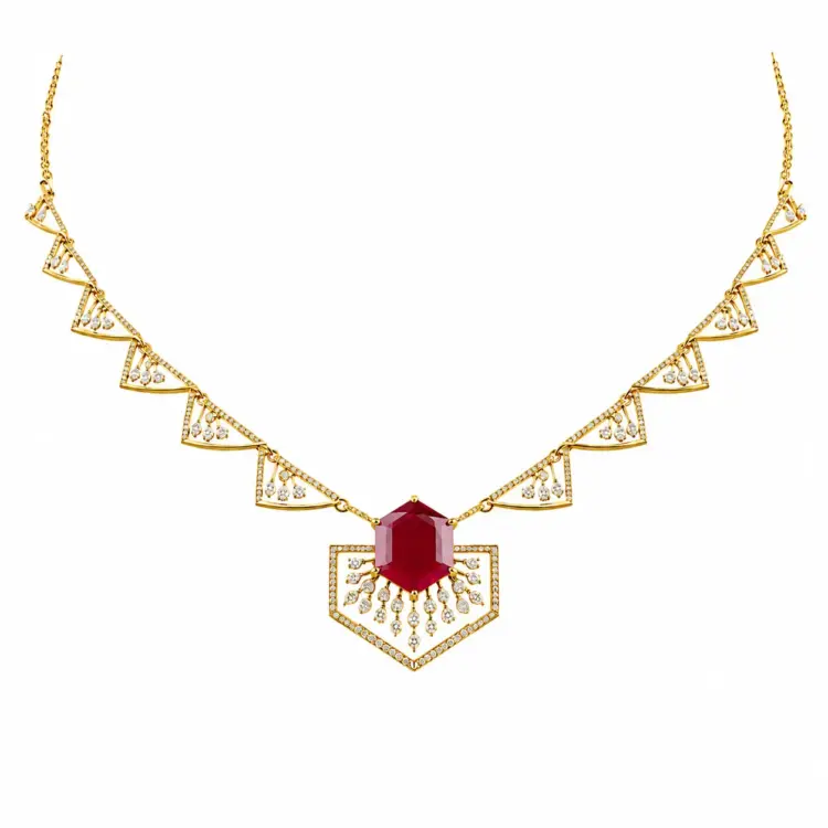 Ruby Crest Elegance Necklace