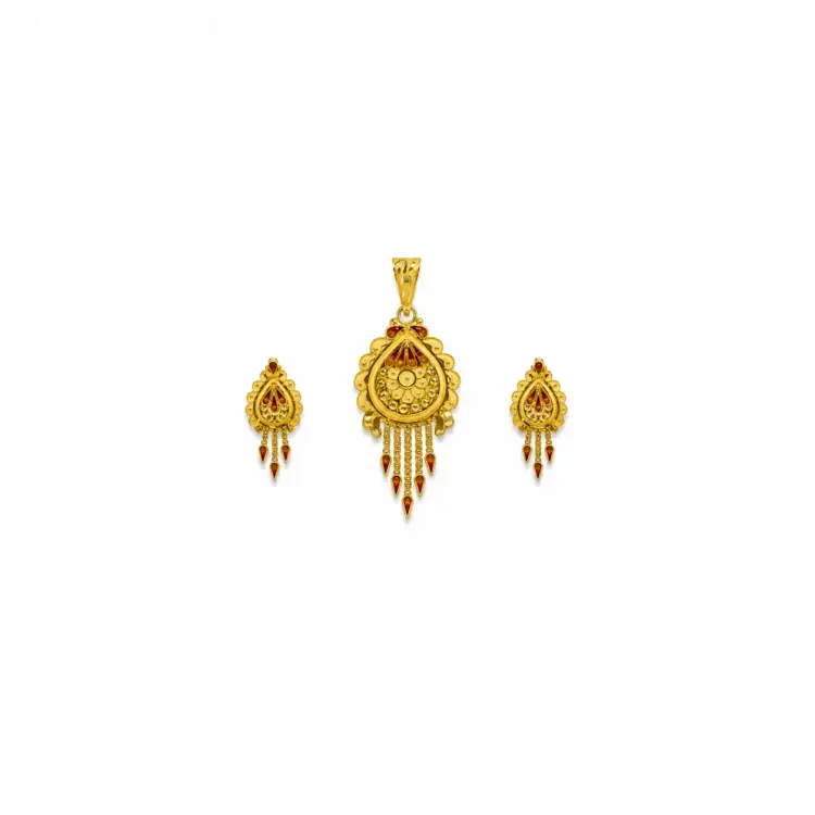 Sunlit Blossom Teardrop Pendant Set