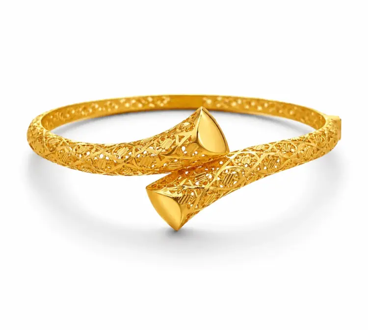 Twisted Filigree Gold Bracelet