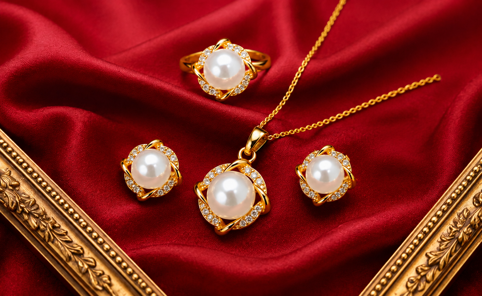 pearls jewellery set