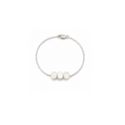Triple Pearl Silver-Tone Chain Bracelet