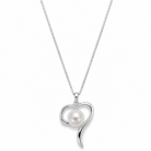 Elegant Pearl Heart Pendant Necklace