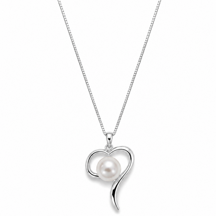 TGD0014 Elegant Pearl Heart Pendant Necklace