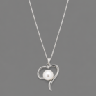 Elegant Pearl Heart Pendant Necklace