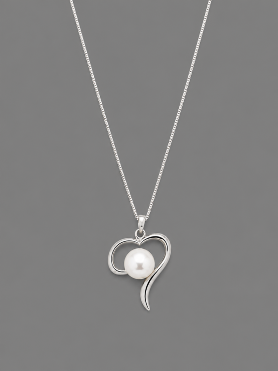 TGD0014 Elegant Pearl Heart Pendant Necklace