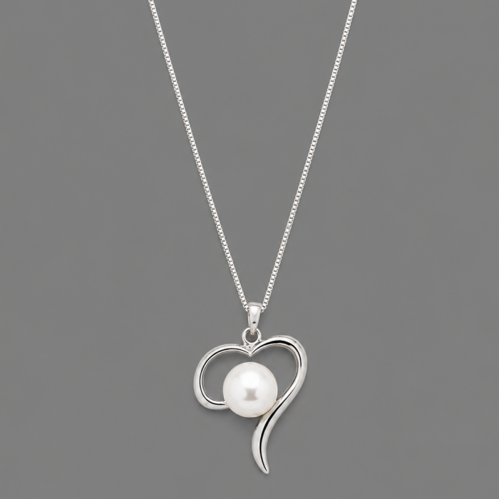 TGD0014 Elegant Pearl Heart Pendant Necklace