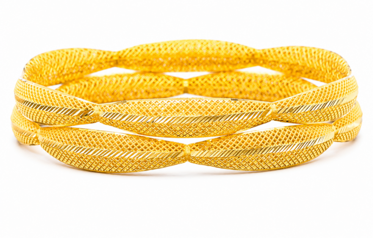 Classic Crisscross Designer Gold Bangle for Women