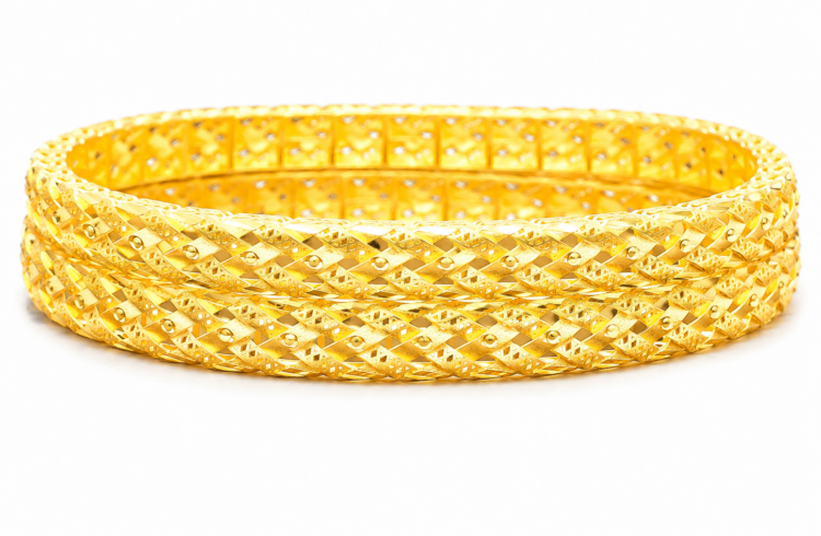 Premium Handcrafted Designer Gold Bangle for Women (Pair)