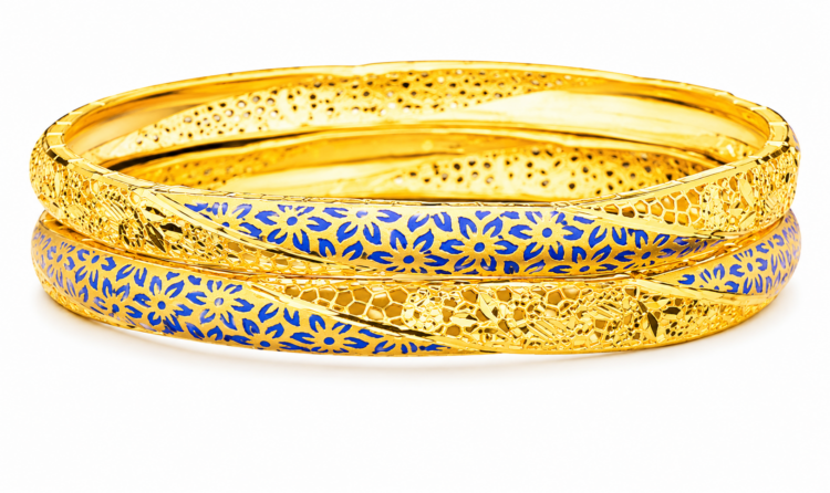 Premium Designer Meenakari Gold Bangle for Women (Pair)