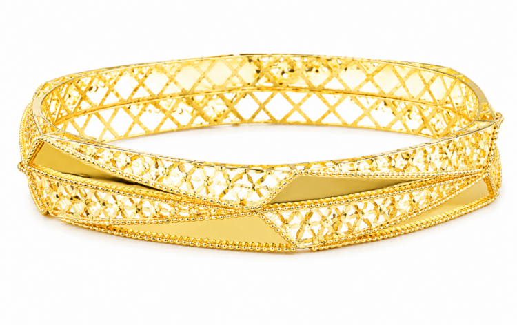 Premium Handcrafted Designer Gold Bangle for Women (Pair)