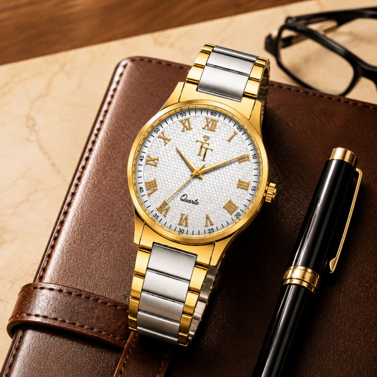 Tritiya Prestige Men's Two-Tone Stainless Steel Analog Watch