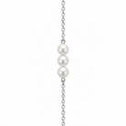 Triple Pearl Silver-Tone Chain Bracelet