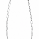 Elegant Silver-Tone Pearl Link Chain Necklace