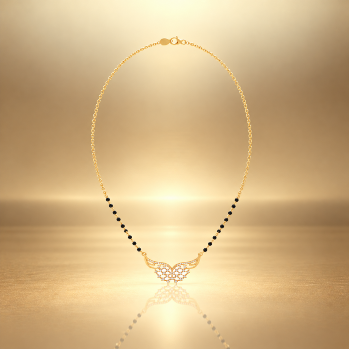 DMS46110 Divine Wings Diamond Mangalsutra