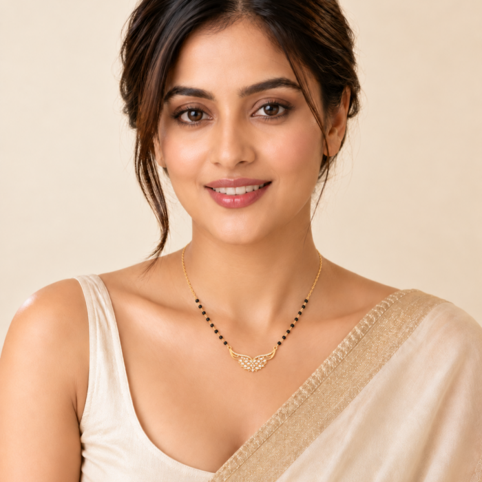 DMS46110 Divine Wings Diamond Mangalsutra