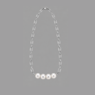 Elegant Silver-Tone Pearl Link Chain Necklace