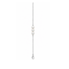 Triple Pearl Silver-Tone Chain Bracelet