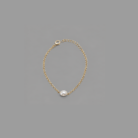 Pearl Charm Gold-Tone Chain Bracelet