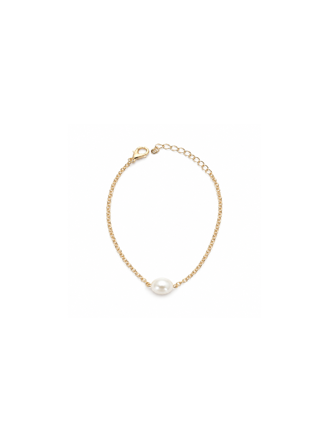 Pearl Charm Gold-Tone Chain Bracelet