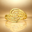 Elegant Layered Gold Geometric Band Ring
