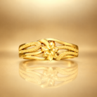 Elegant Floral Motif Gold Statement Ring