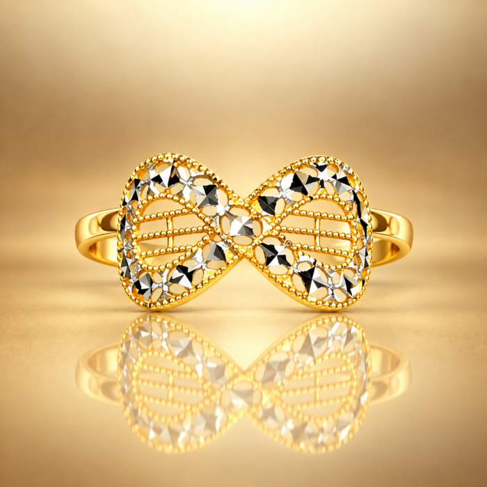 PCTMIX034 Elegant Dual Oval Crystal Stone Gold Plated Ring for Women