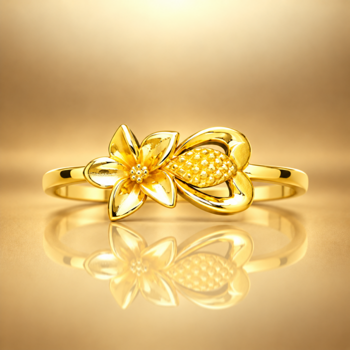 Elegant Gold Floral Motif Ring