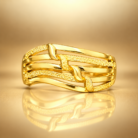 Contemporary Textured Ribbon Design Gold Ring