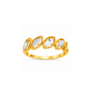 Elegant Leaf Design Gold Plated Adjustable Ring for Women