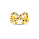 Elegant Dual Oval Crystal Stone Gold Plated Ring for Women