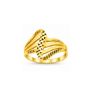 Modern Geometric Wave Design Gold Finger Ring